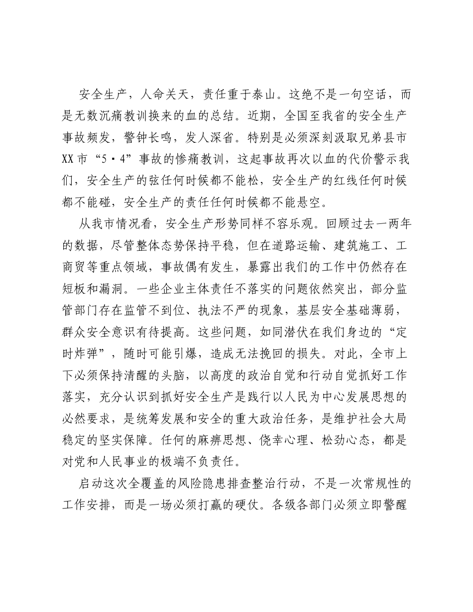 在XX市行业领域风险隐患大排查大整治工作部署会上的讲话.docx_第2页