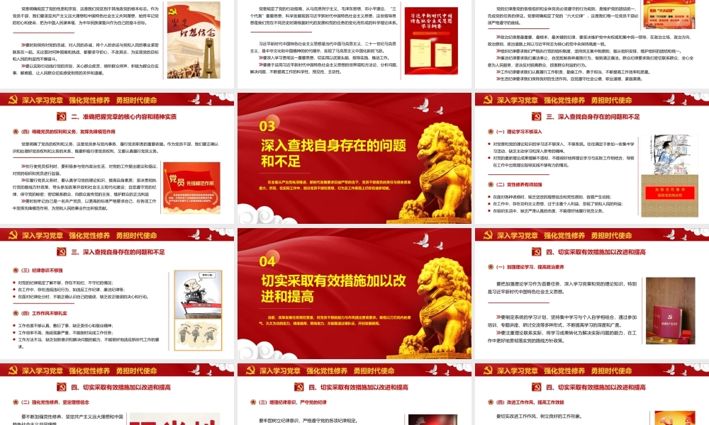 深入学习党章强化党性修养 勇担时代使命.pptx