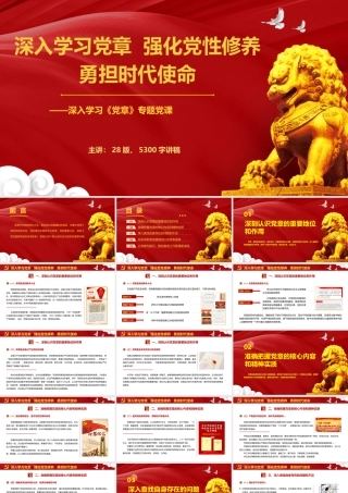 深入学习党章强化党性修养 勇担时代使命.pptx