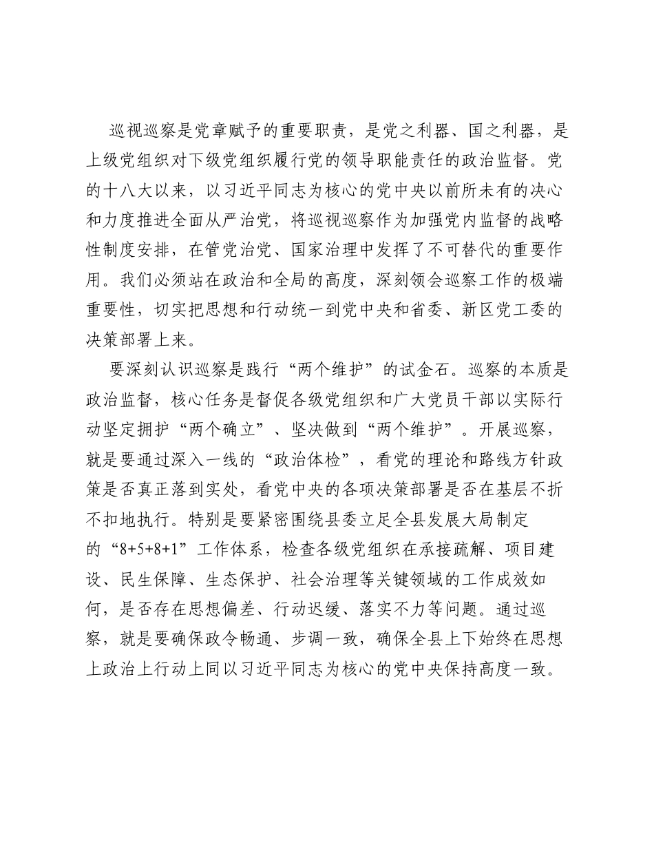 在县委巡察工作会议暨十四届县委专项巡察和巡察整改 回头看 动员部署会上的讲话.docx_第2页