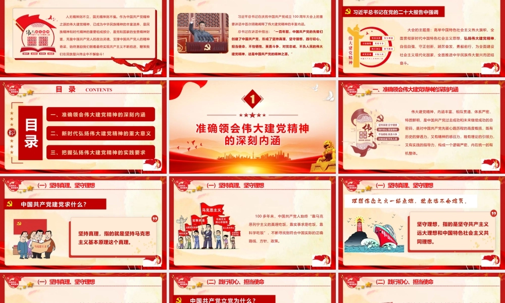 2026精神谱系精品党课PPT 讲稿：弘扬伟大建党精神  走好新的赶考之路.pptx