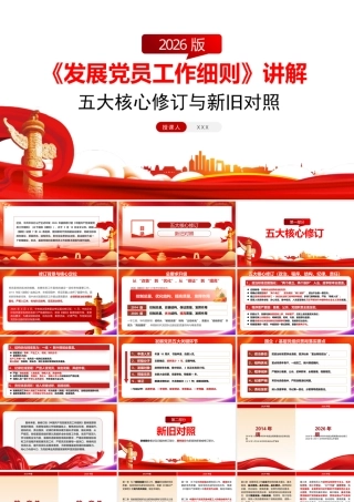 （47版，13000字讲稿）2026党课PPT 讲稿：《发展党员工作细则》五大核心修订与新旧对照.pptx