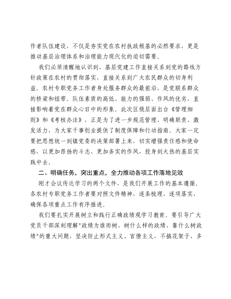在XX镇农村专职党务工作者会议上的讲话.docx_第2页