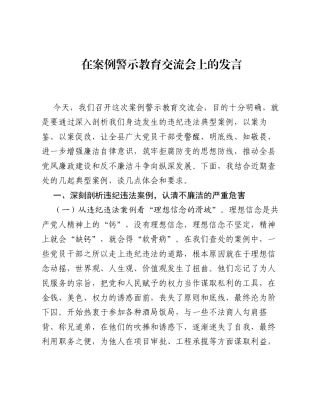 在案例警示教育交流会上的发言.docx