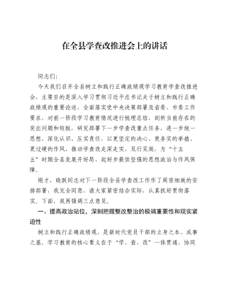 在全县学查改推进会上的讲话.docx
