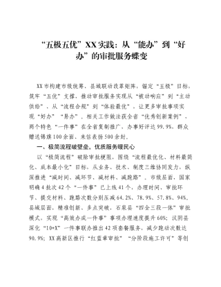 调研报告：五极五优XX实践：从能办到好办的审批服务蝶变.docx