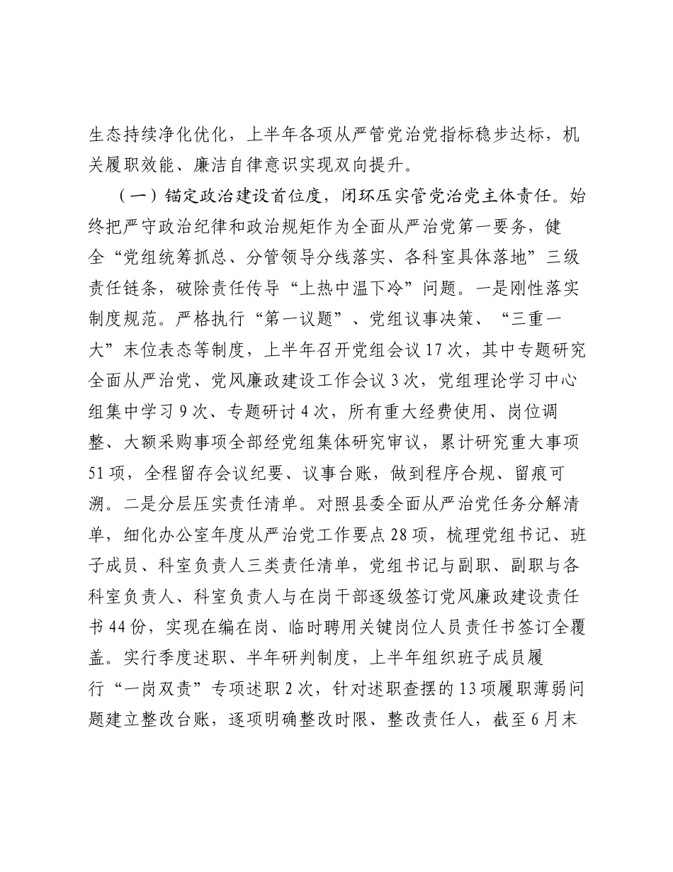 县政府办2026年上半年从严治党工作总结.docx_第2页