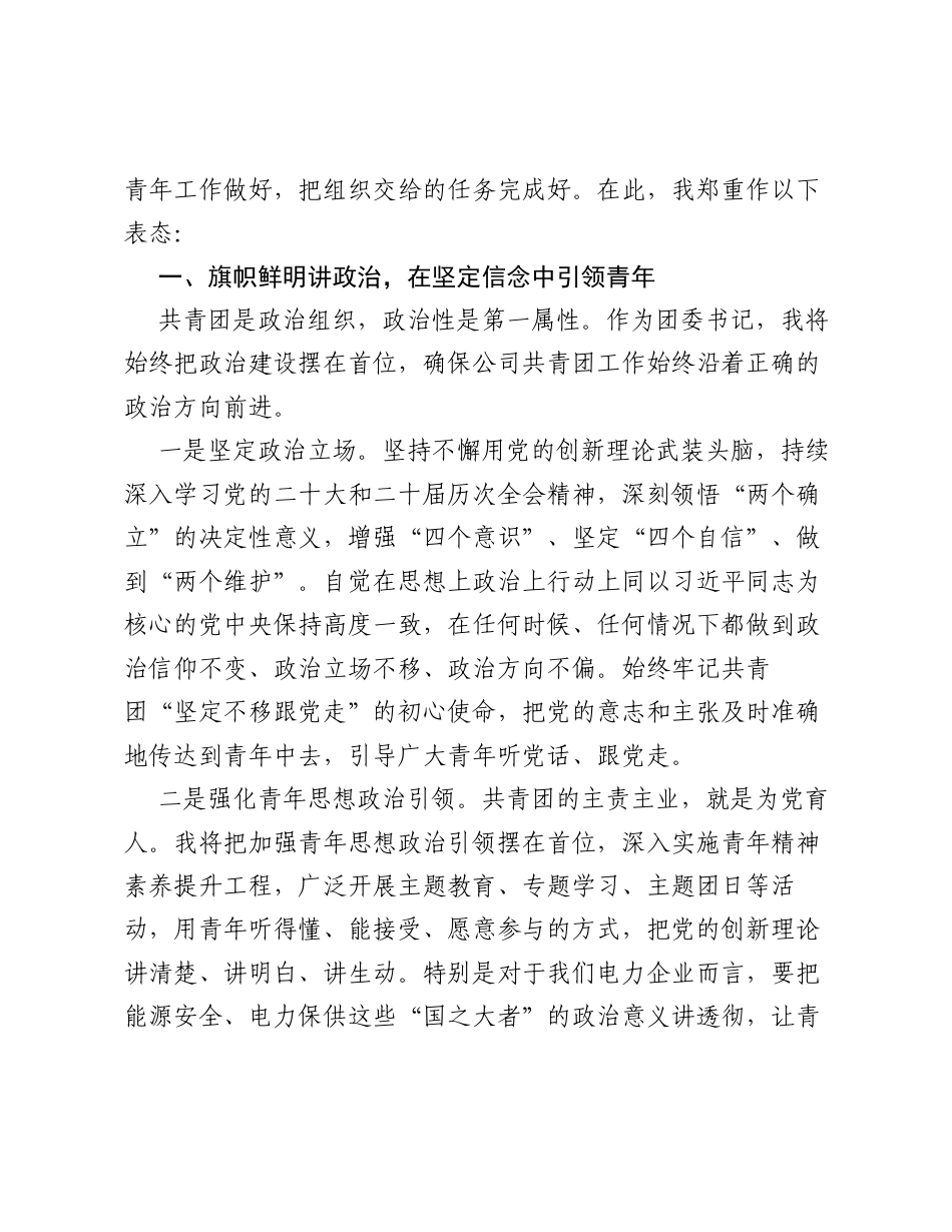公司团委书记任职表态发言.docx_第2页