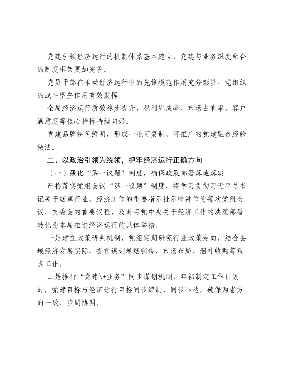 XX县烟草专卖局党建+经济运行互融互促实施方案.docx_第2页