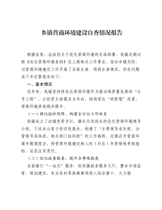 乡镇营商环境建设自查情况报告 (1).docx