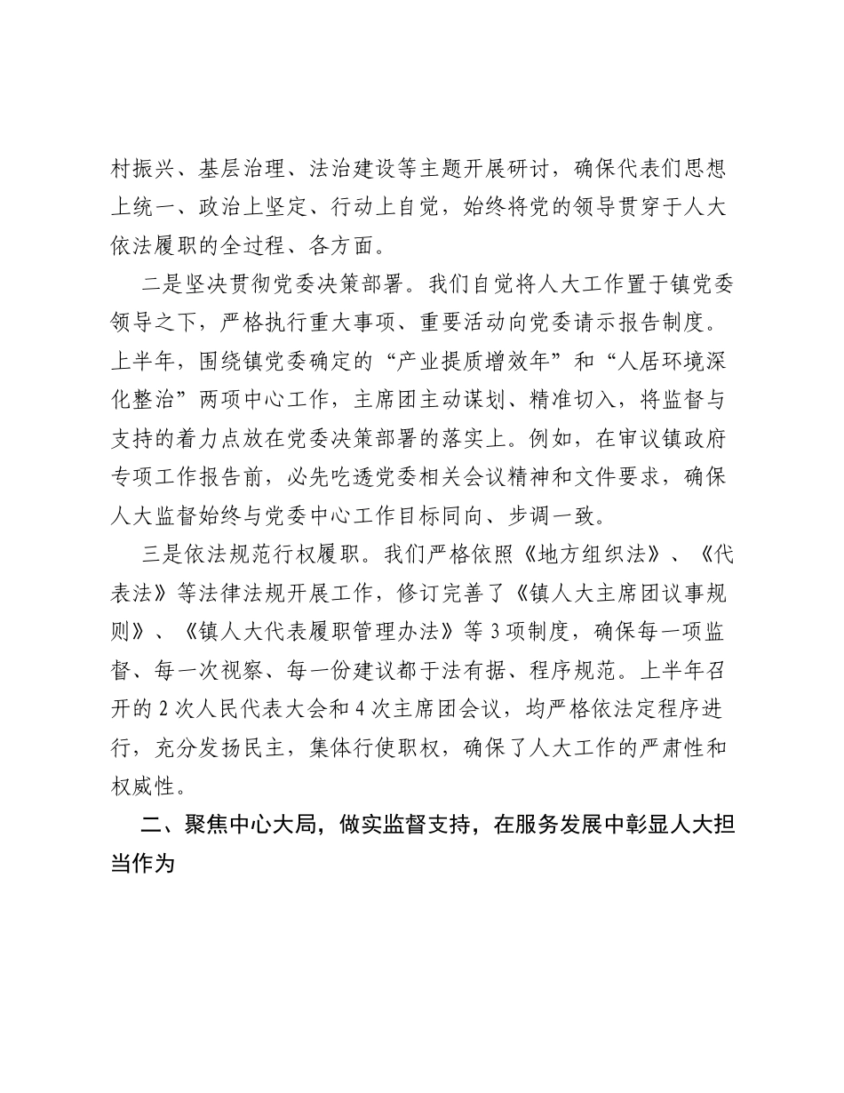 镇人大主席团2026年上半年工作总结及下半年工作打算.docx_第2页