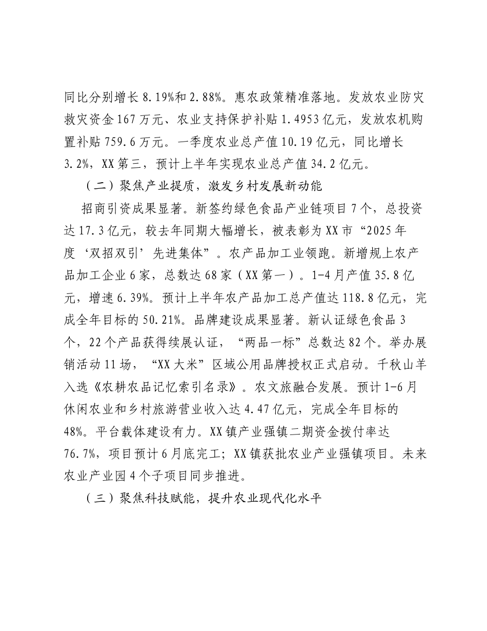 XX市农业农村局2026年上半年工作总结和下半年重点工作.docx_第2页