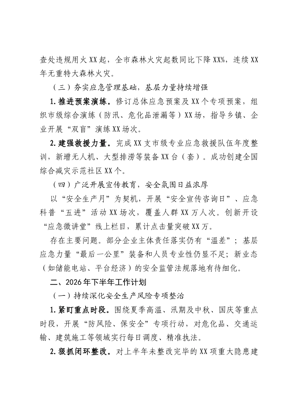 2026年应急管理局上半年工作总结及下半年工作计划.docx_第2页