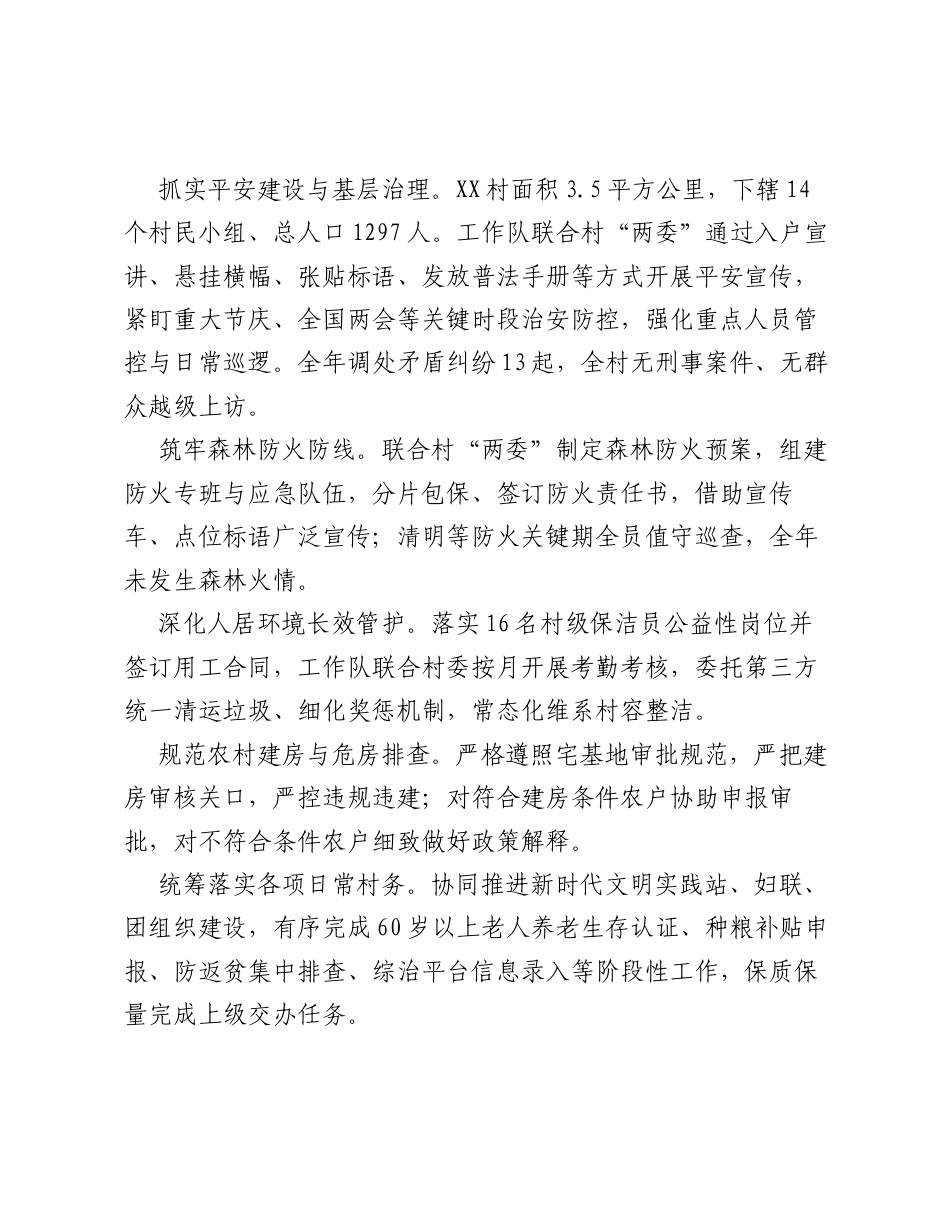 XX高新区驻XX镇XX村工作队2025年推进乡村振兴工作总结.docx_第2页