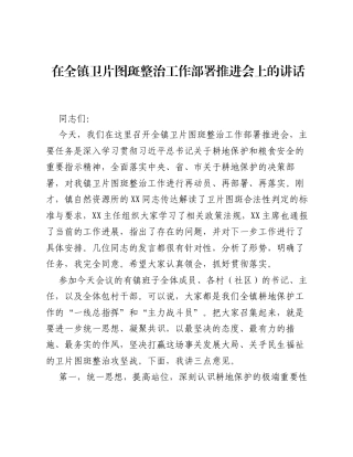在全镇卫片图斑整治工作部署推进会上的讲话.docx