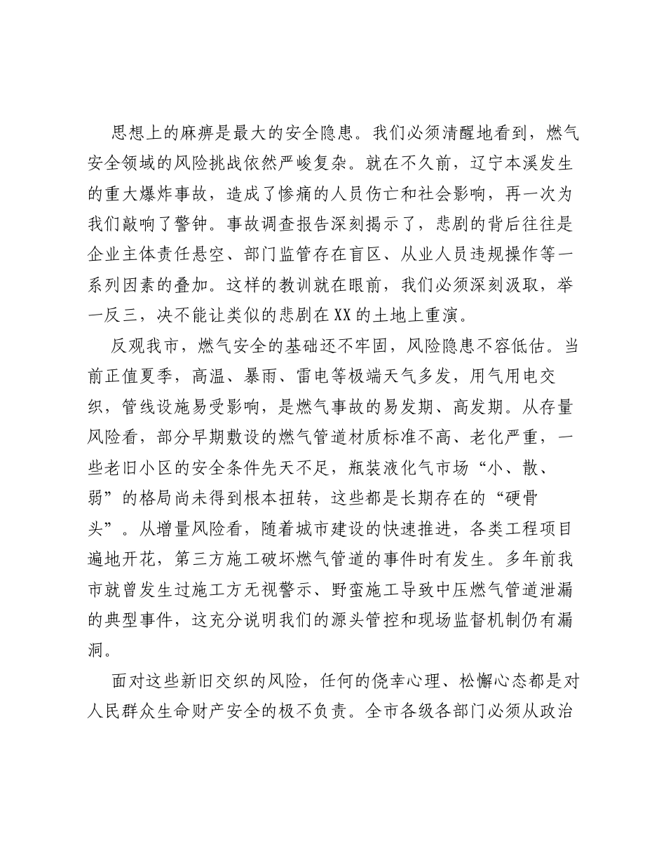 在XX市城镇燃气安全专项治理工作暨 百日攻坚行动 部署会议上的讲话.docx_第2页
