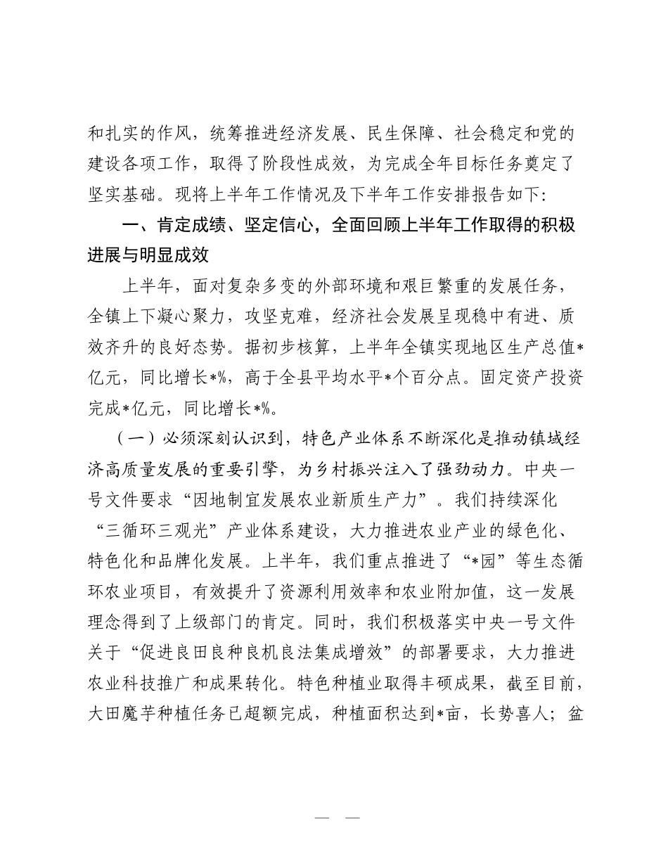 在镇2026年上半年工作总结暨下半年工作专题会上的讲话.doc_第2页