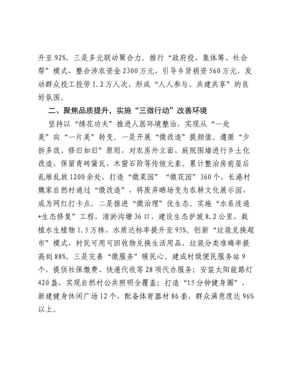 学思践悟促振兴 绘就和美新画卷——XX镇和美乡村建设经验交流材料.docx_第2页