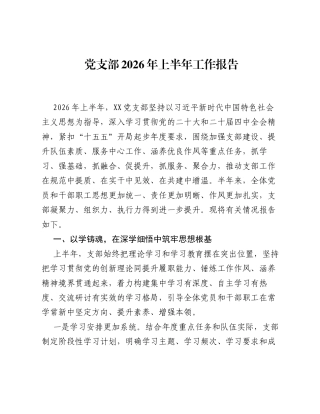 党支部2026年上半年工作报告.docx