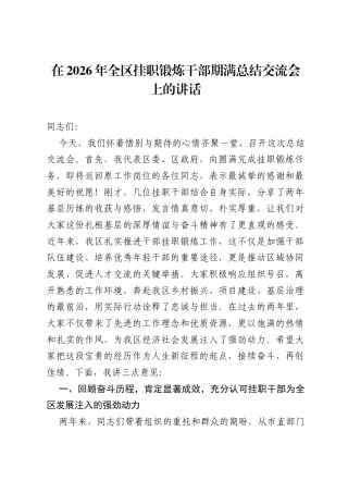 在2026年全区挂职锻炼干部期满总结交流会上的讲话.docx