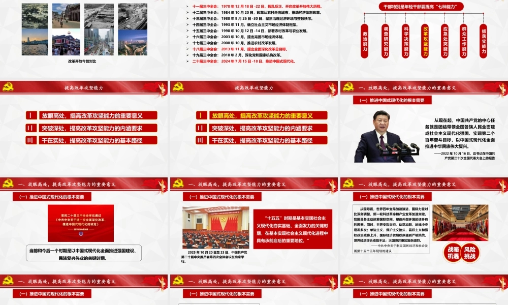 （85版，2万字讲稿）党员干部“七种能力”专题培训PPT（带讲稿）：提高改革攻坚能力.pptx