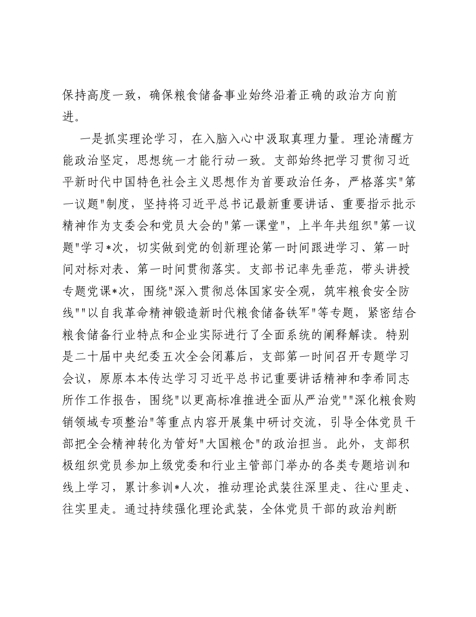 公司党支部2026年上半年全面从严治党工作总结.docx_第2页