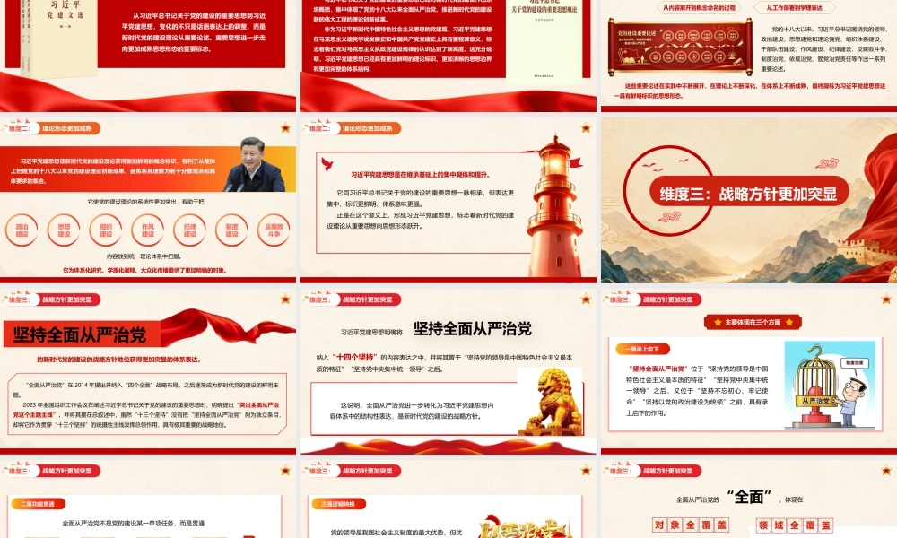 2026党课PPT（带讲稿）：从五个维度学习领会党建思想.pptx