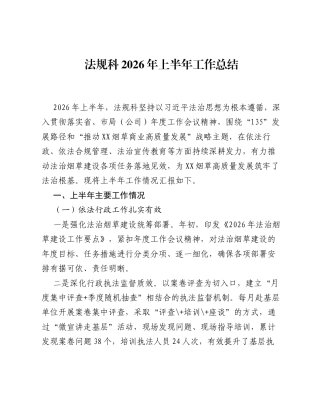 法规科2026年上半年工作总结.docx