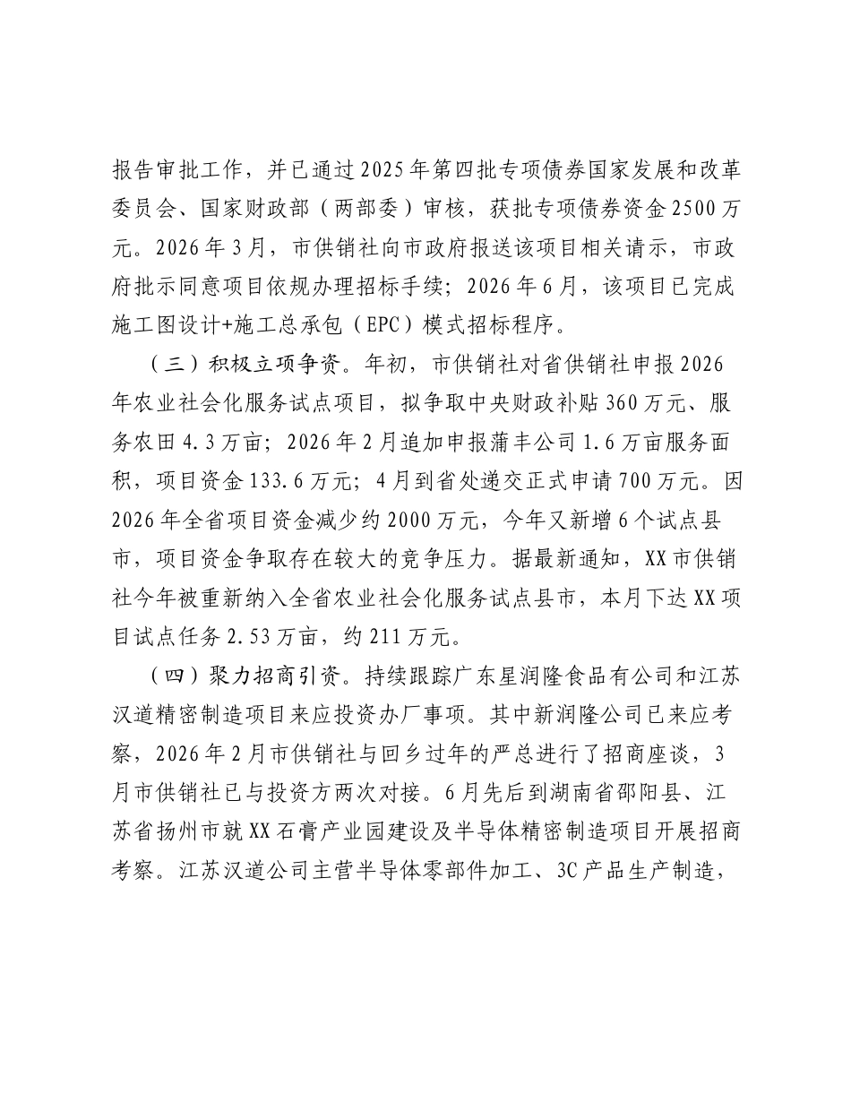 市供销社2026年上半年工作总结和下半年工作计划.docx_第2页