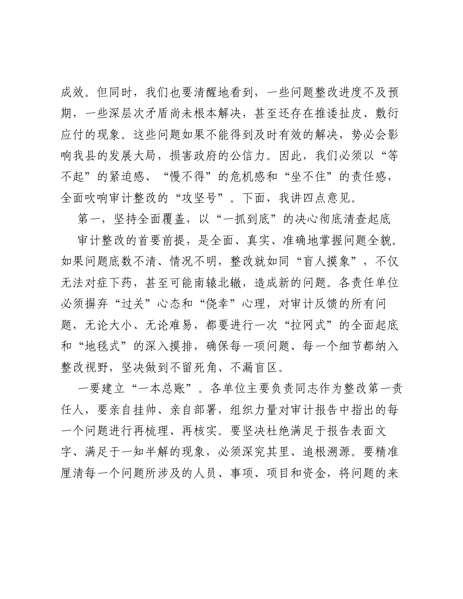 在全县审计反馈问题整改工作推进会议上的讲话.docx_第2页