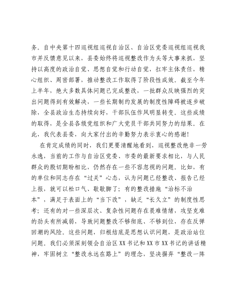 在全县推进巡视整改常态化长效化工作专题会议上的讲话.docx_第2页