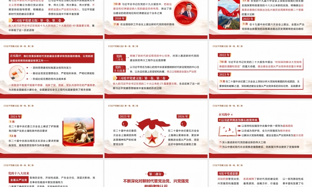 （68版，1万字讲稿）2026党建思想党课PPT：(带讲稿)学习《党建文选》第一卷、第二卷.pptx