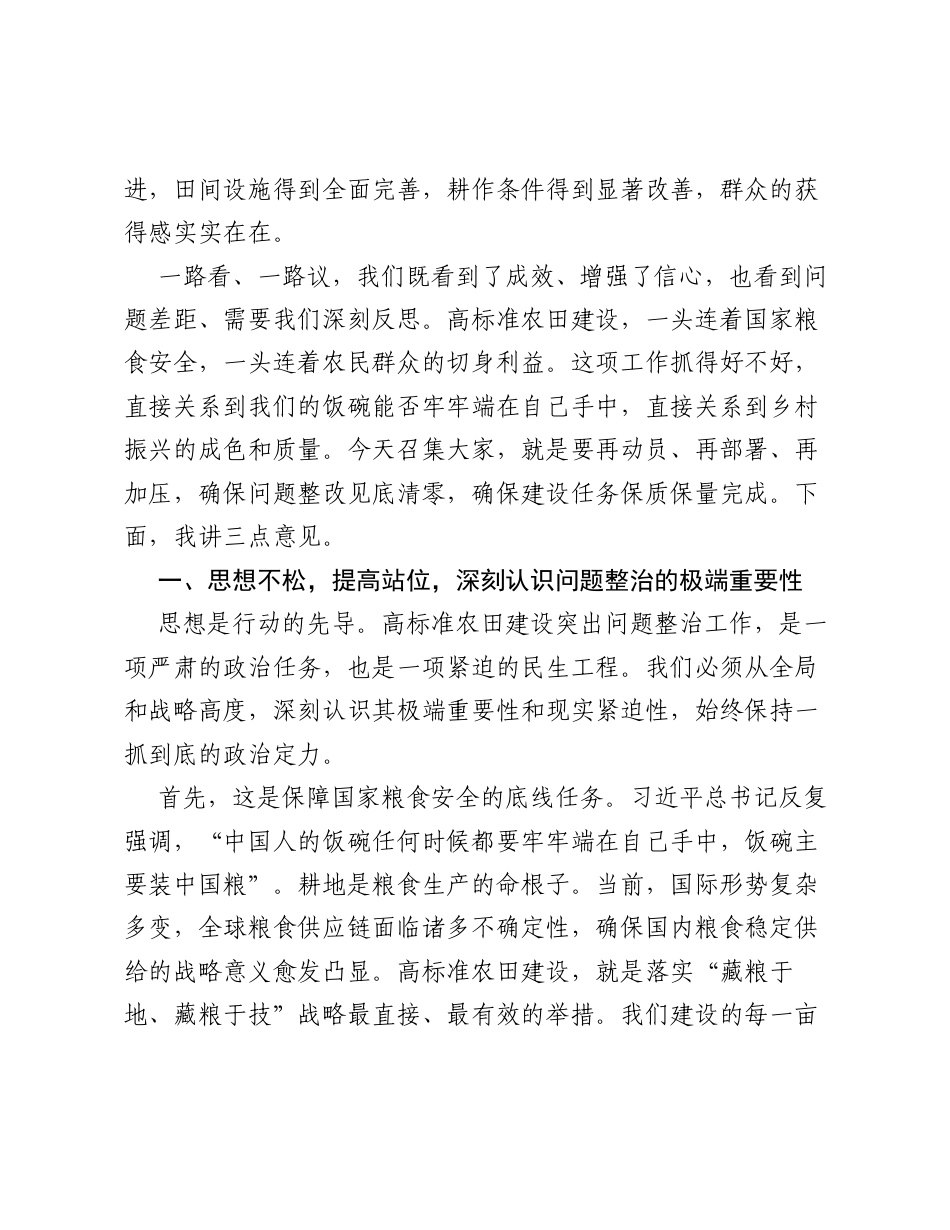 在全区高标准农田建设突出问题整治工作推进会上的讲话.docx_第2页