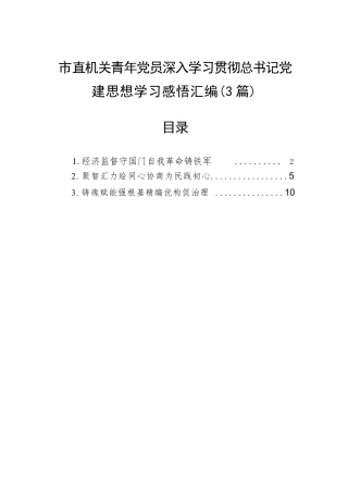 市直机关青年党员深入学习贯彻总书记党建思想学习感悟汇编（3篇）.docx