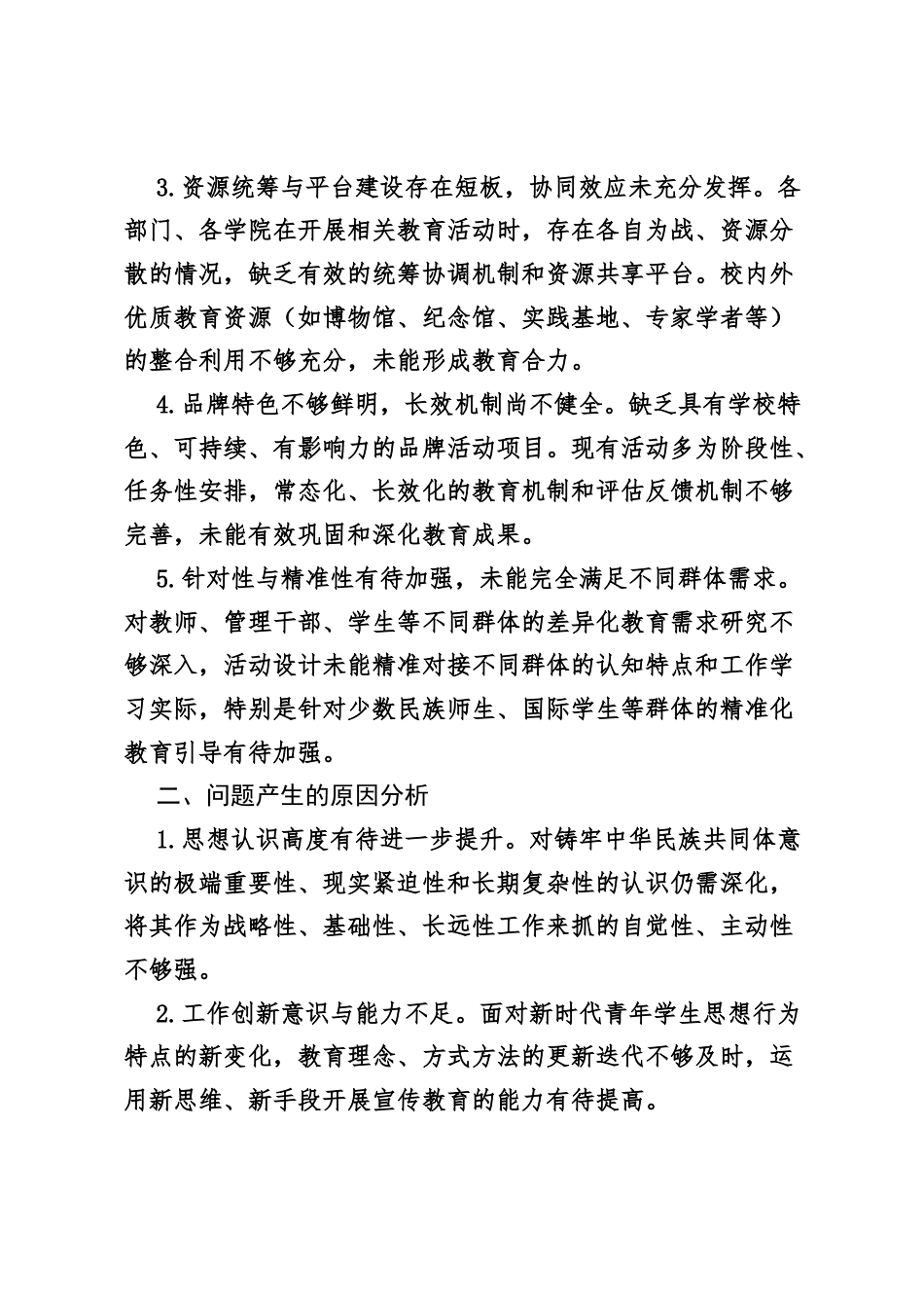 关于铸牢中华民族共同体意识宣传教育活动存在问题的整改报告.docx_第2页