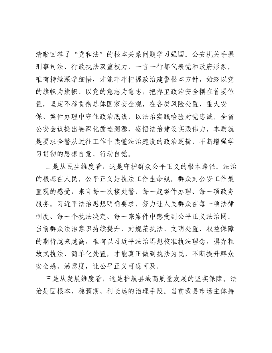 县公安局局长关于习近平法治思想的研讨发言材料.docx_第2页