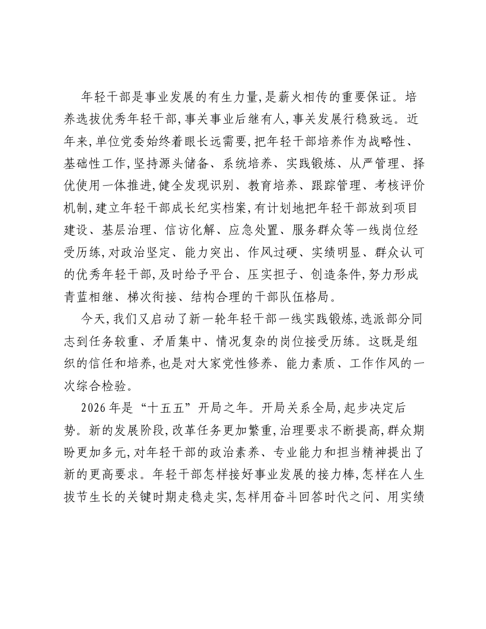 在年轻干部座谈会上的讲话：让青春在担当中淬炼在实干中书写无愧于时代的奋斗答卷.docx_第2页