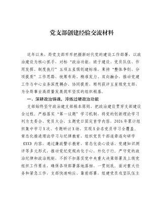 党支部创建经验交流材料.docx