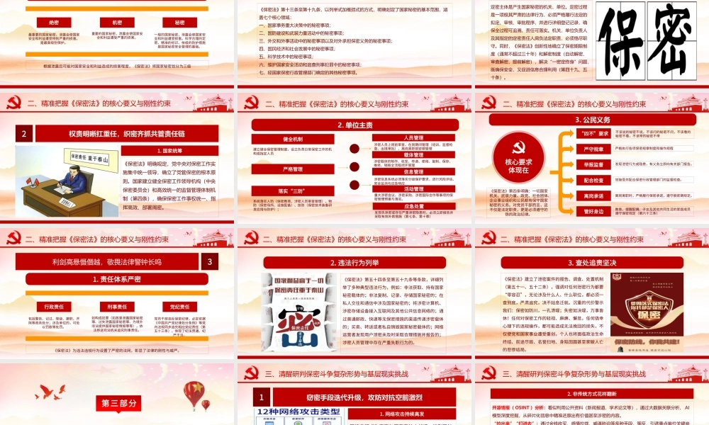 （36版，1.14万字，多视频）2026党课PPT+讲稿：筑牢保密屏障，严守安全防线，新时代基层党员干部保密工作专题党课讲稿​.pptx