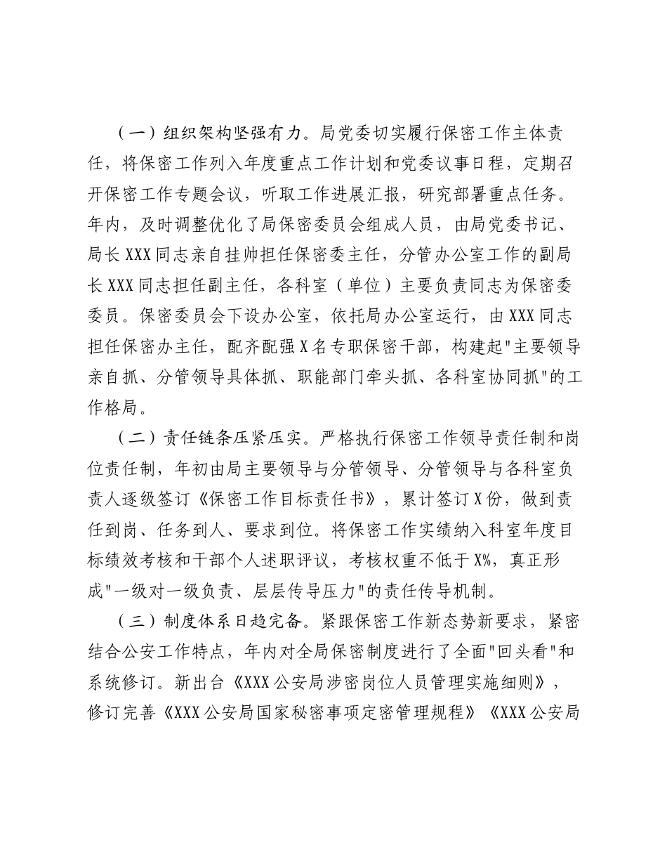 关于2026年度保密责任制落实情况自查自评的报告.docx_第2页