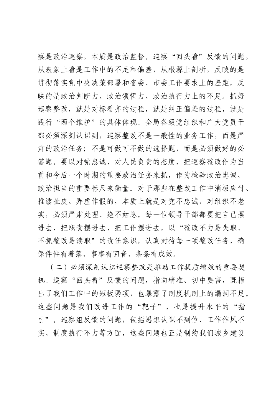 在2026年市级城乡建设局巡察回头看问题整改工作调度会上的讲话.docx_第2页